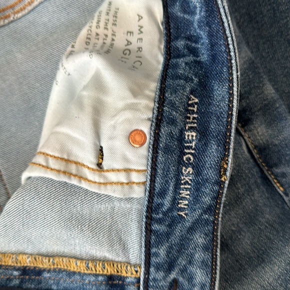 AMERICAN WAGLE MENS JEANS - athletic skinny - 40/30 - worn - blue - Picture 3 of 7